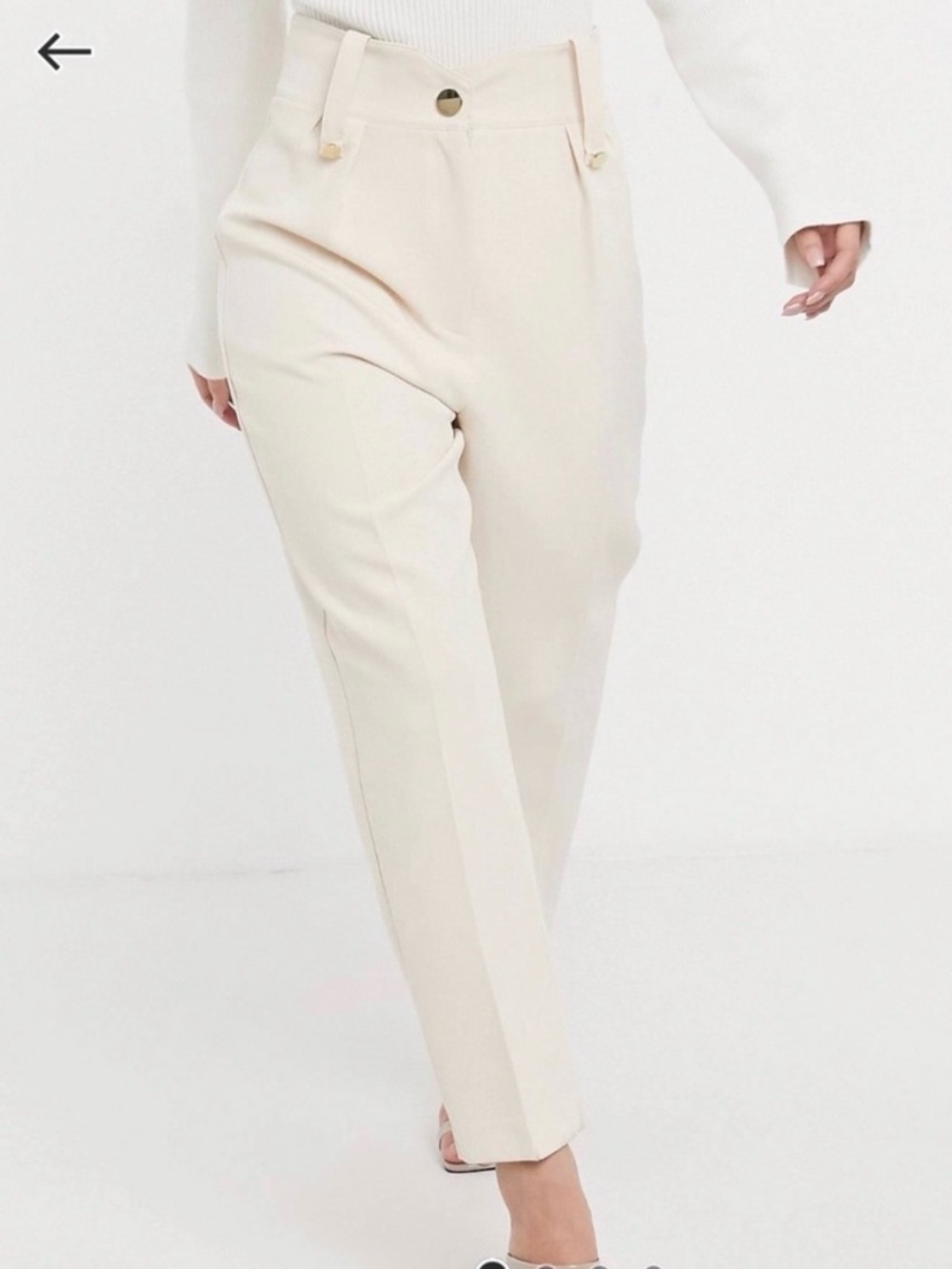River Island Tailored Pants in Cream